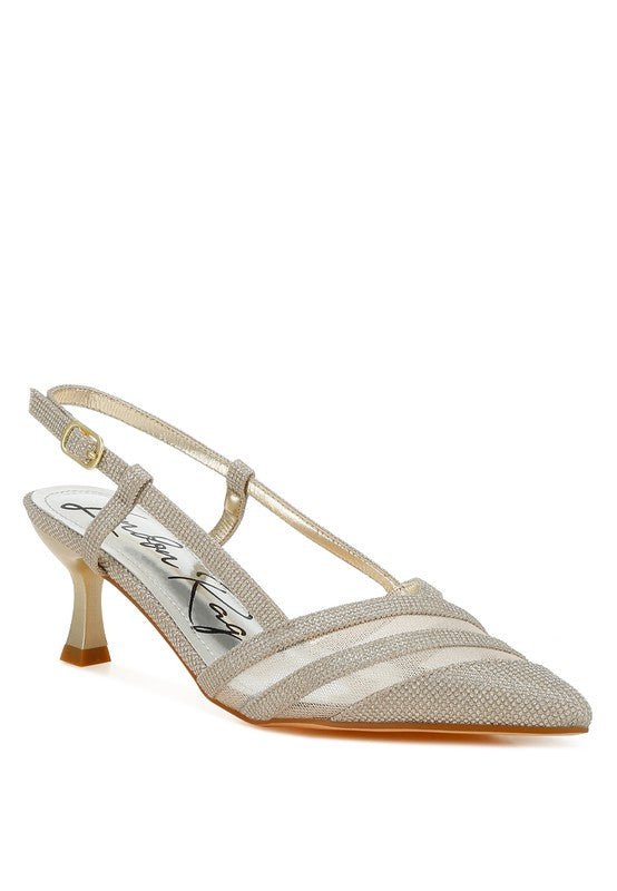 Daldra Kitten Heel Slingback Sandals - Loving It Shop