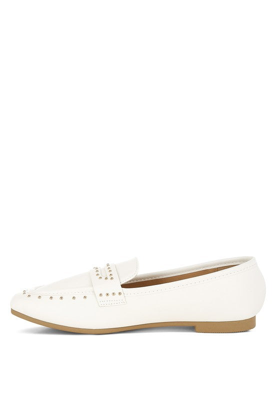 Dorlina Studded Faux Leather Loafers
