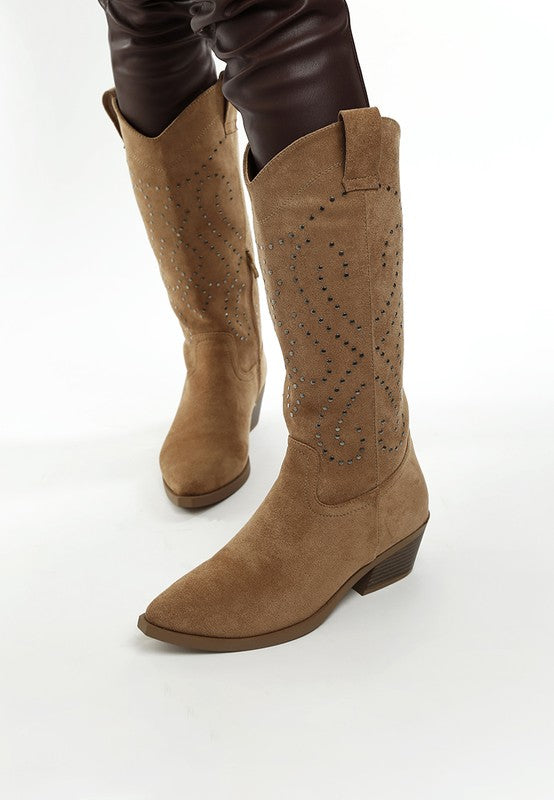 Lariat Studs Embellished Cowboy Boots