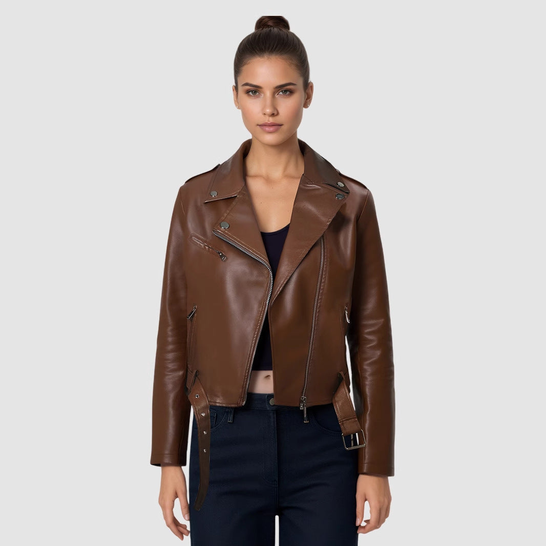 Lapel Short Belt Women&