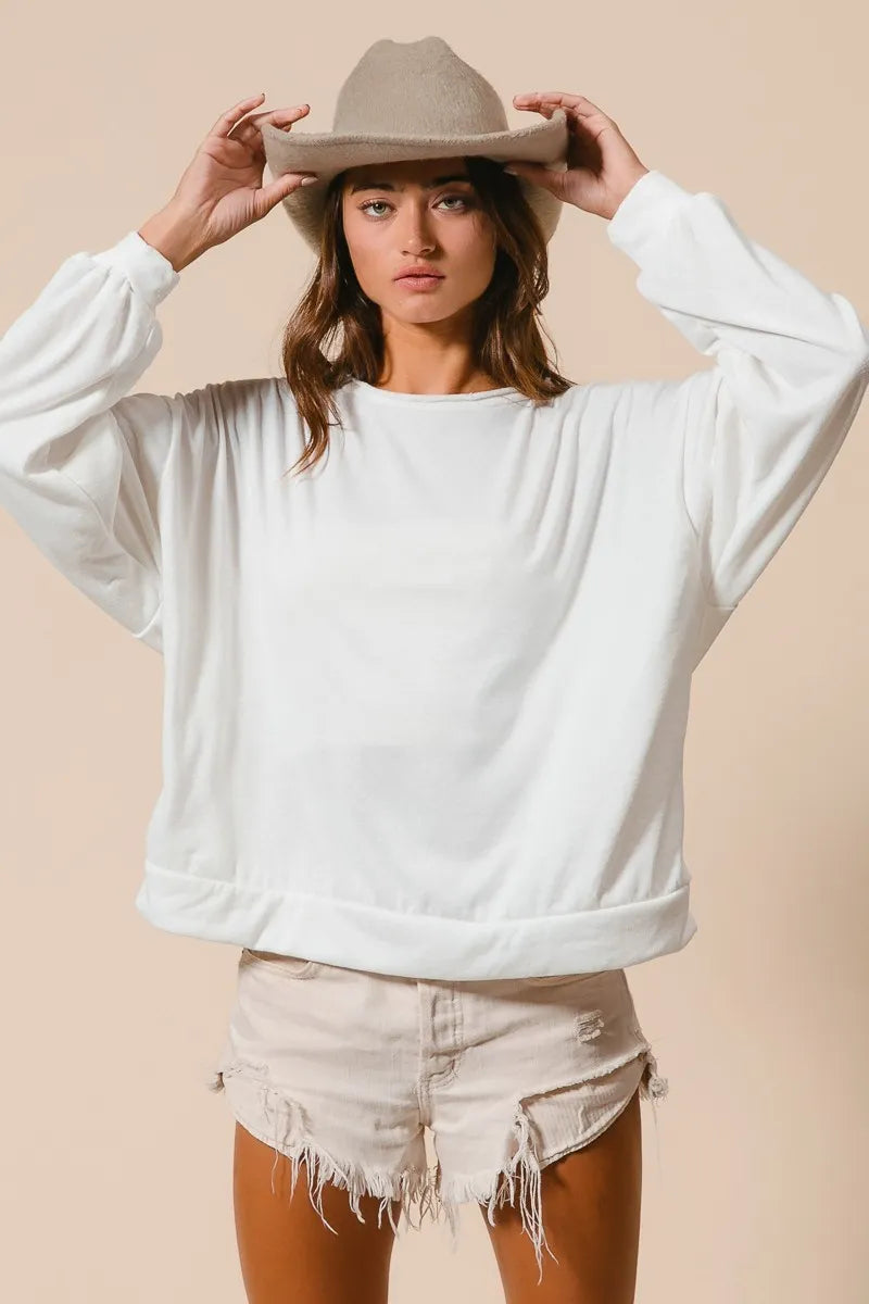Loop Terry Pull Over With Cut Edge Band