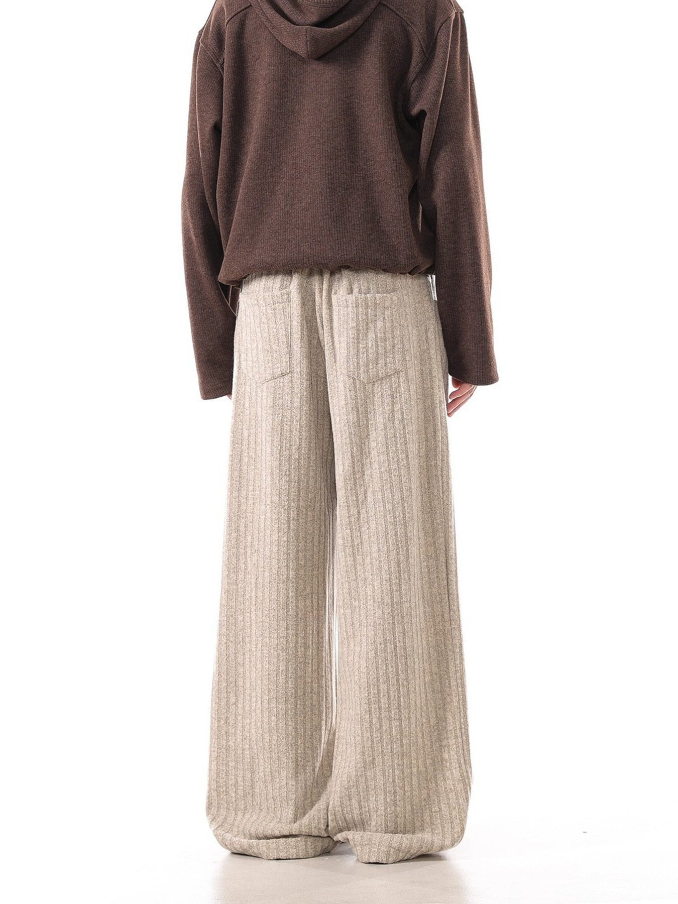 Men's Plus Size Ribbed Knit Loose Fit Pants