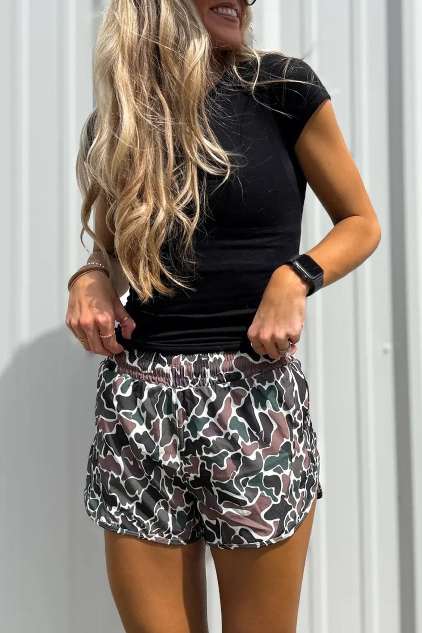 Multicolour Camouflage Print Athletic Lined Shorts - Loving It Shop