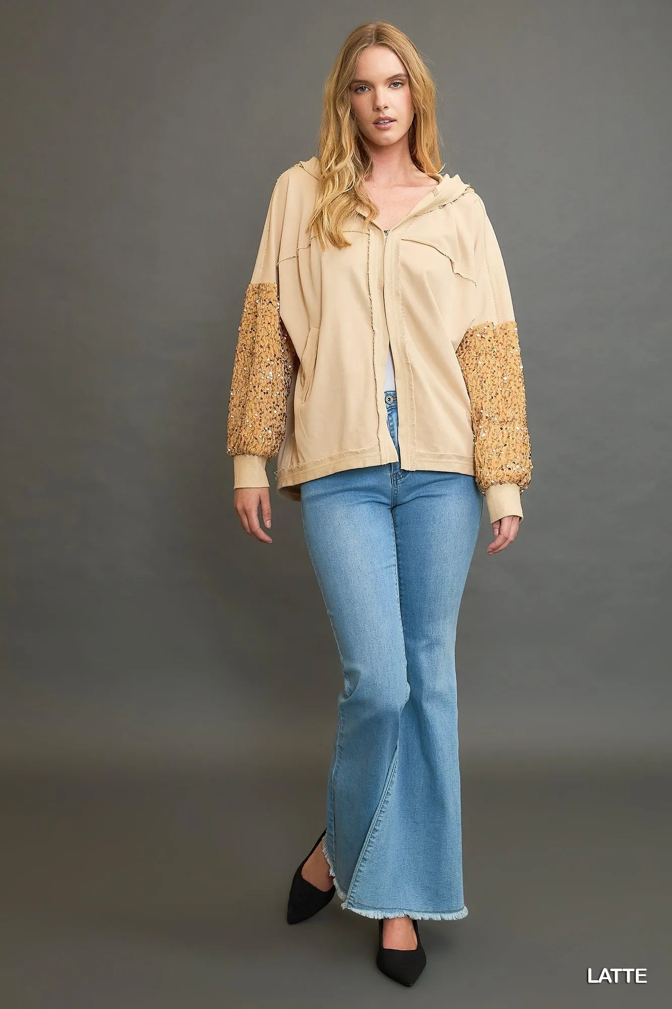 Sequined French Terry Jacket
