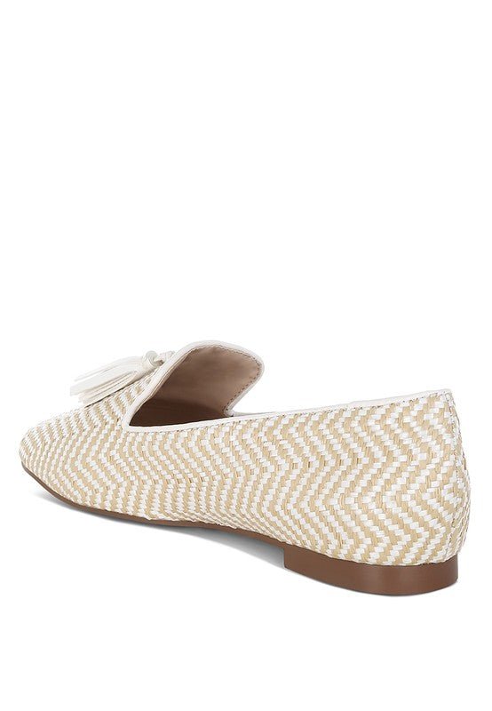 Dara Raffia Tassels Detail Loafers - Loving It Shop