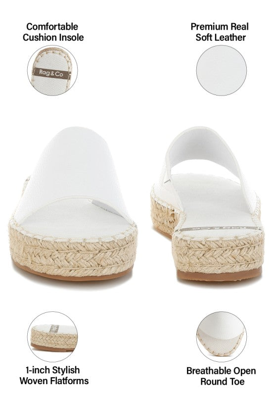 Scalar Genuine Soft Leather Espadrille Flatforms