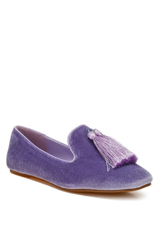 Tromso Iconic Tassel Detail Velvet Loafers - Loving It Shop