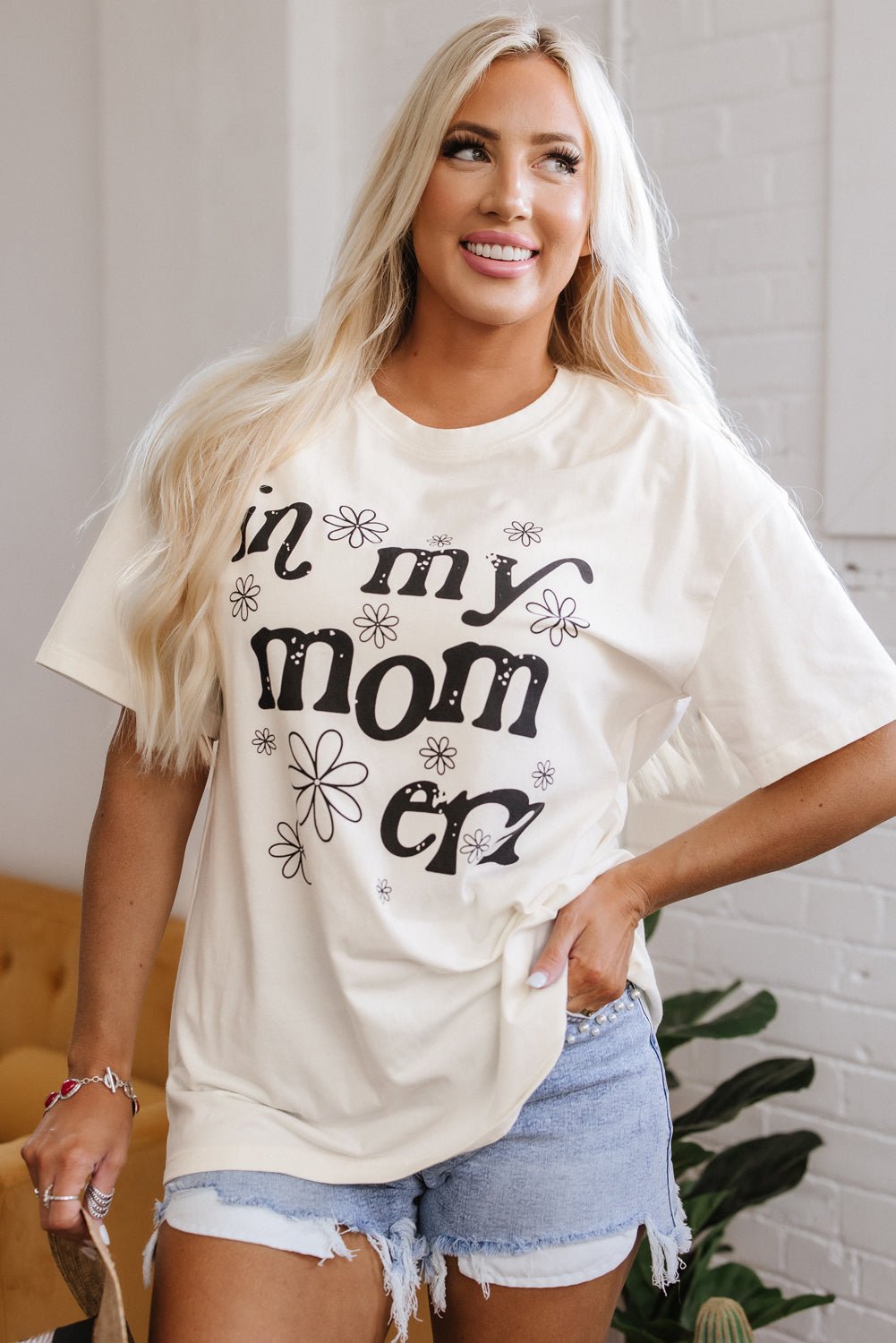 Jet Stream In My mom Era Graphic Loose Casual Tee - Loving It Shop