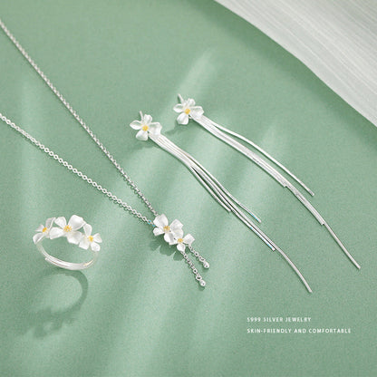 Collarbone Necklace Elegant Earrings High-grade Ring