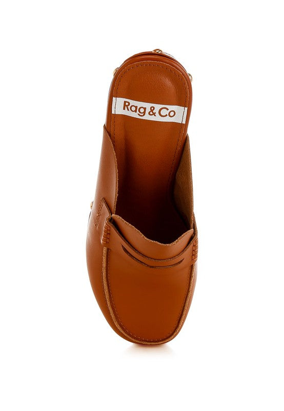 Lyrac Recycled Leather Platform Clogs