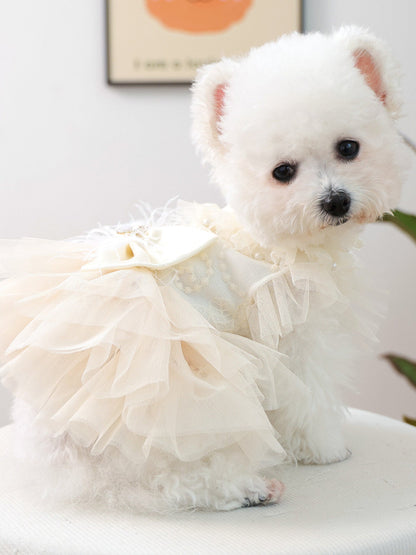 Bow Tulle Ruffle Pet Dress - Loving It Shop