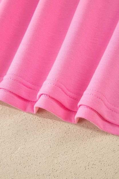 Sachet Pink V Neck Short Sleeve Top Drawstring Shorts 2pcs Set