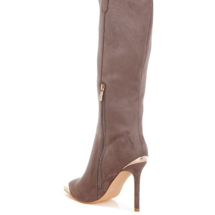 Ridda Metallic Cap Toe Denim Boots