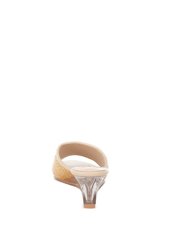 Osminda Raffia Clear Heel Wedge Sandals