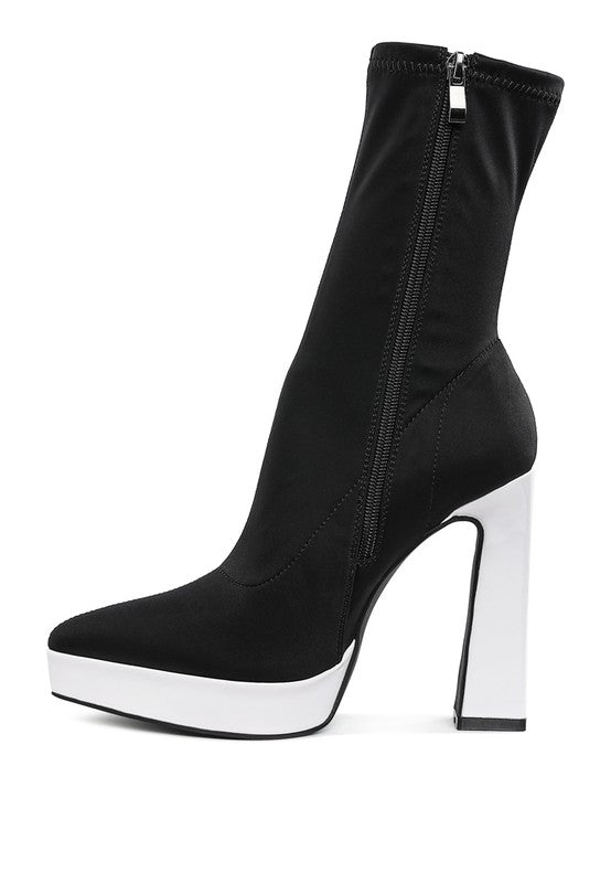 Rabha Contrasting Platform Detail Sock Boots