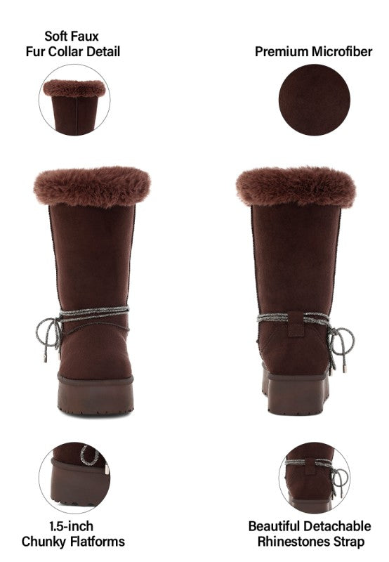 Olonya Fur Collar Anti-Skid Snow Boots