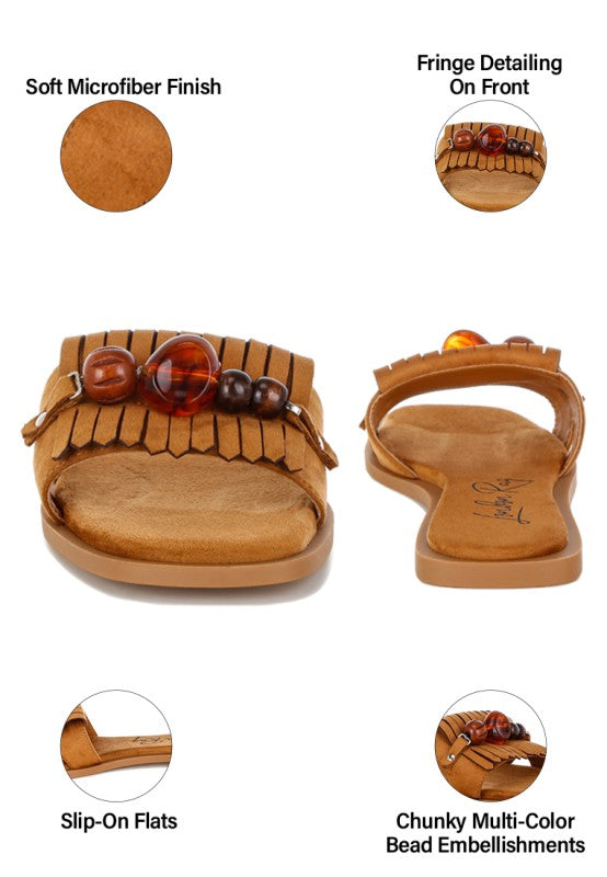 Dinasa Beaded Slip On Flats