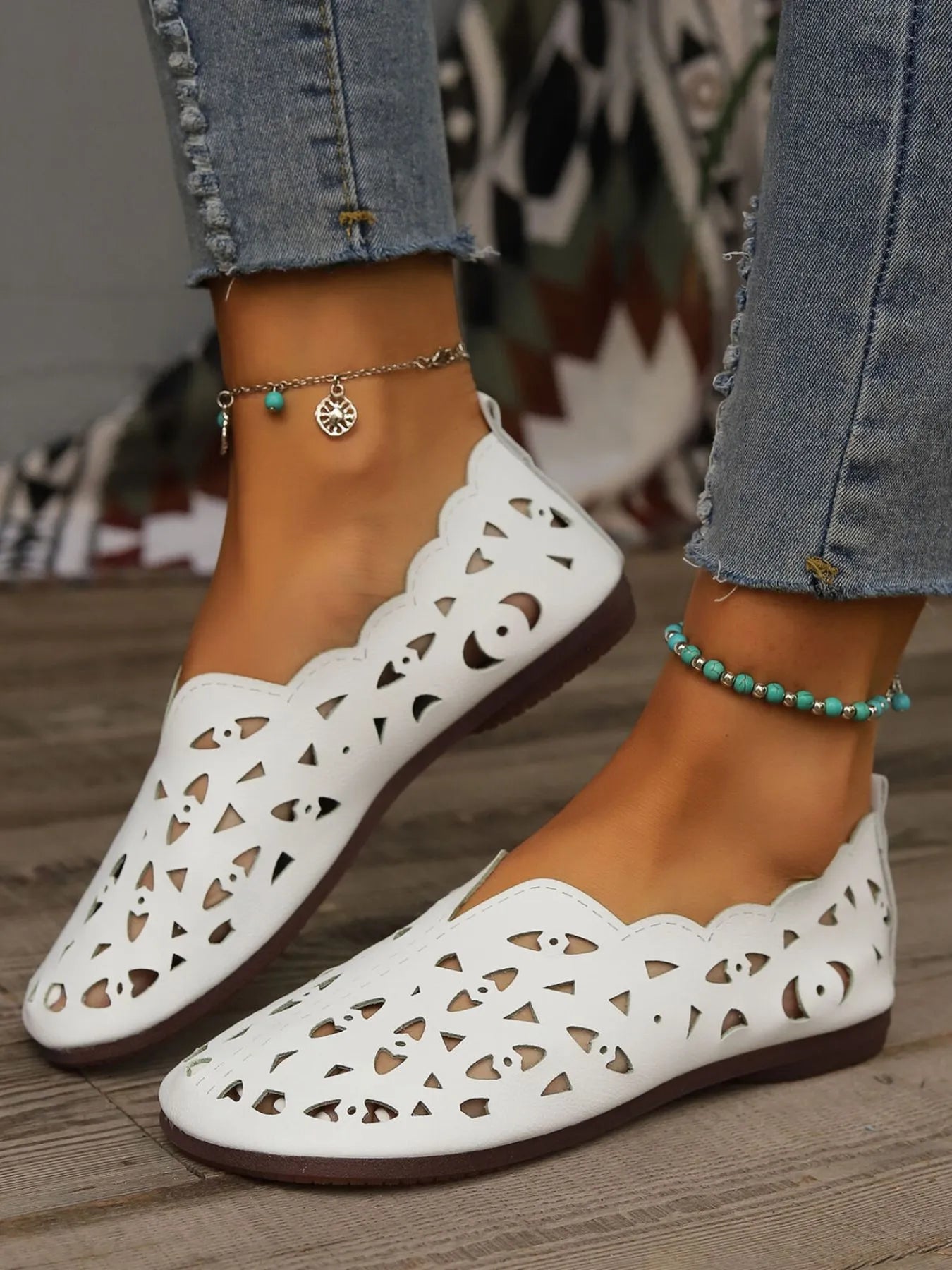 Perforated Leather Slip - On Loafers - Loving It Shop