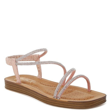 Ridayne Rhinestones Embellished Strappy Flats