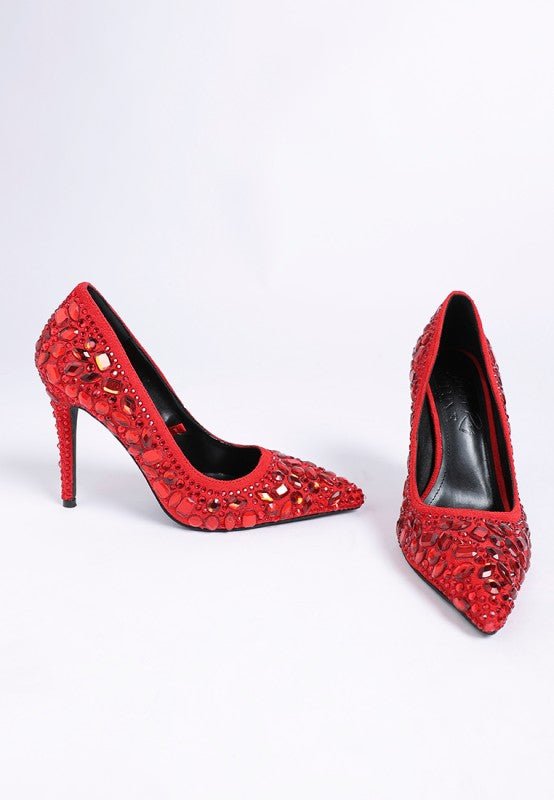 Iceout Diamante & Rhinestone Embellishments Pumps - Loving It Shop