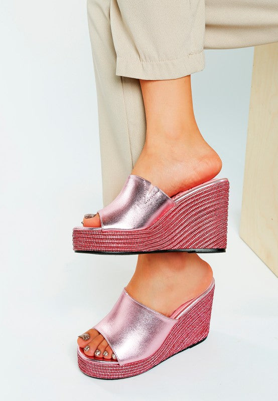 No Filter Wedge Heel Peep Toe Sandals