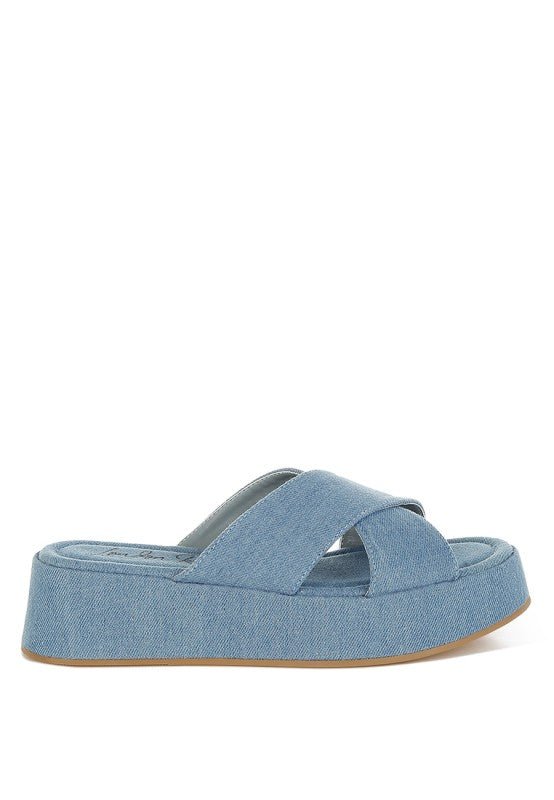 Karbi Denim Flatform Slip Ons - Loving It Shop
