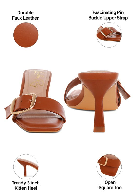 Acacia Buckle Strap Slip On Sandals