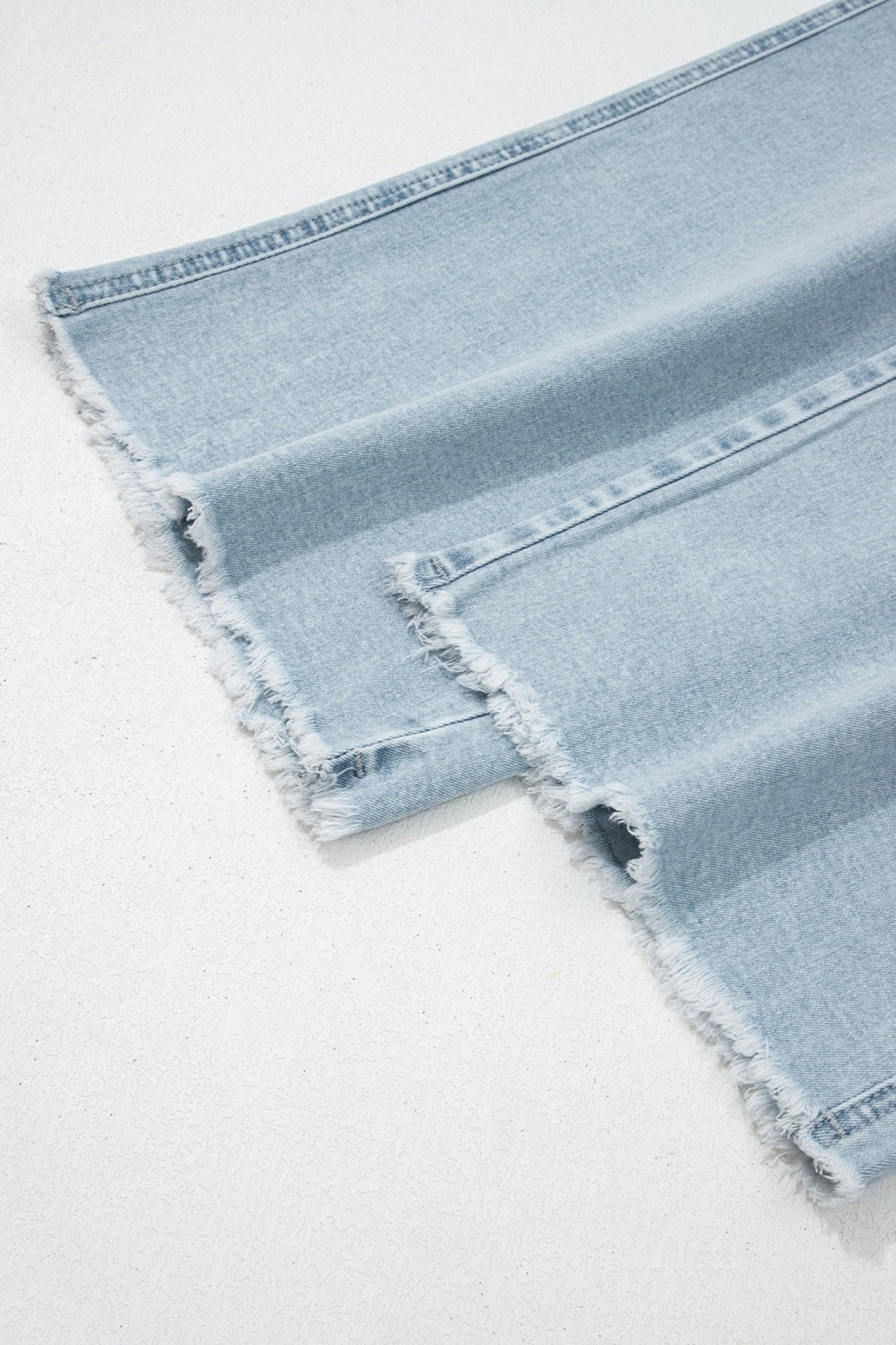 Beau Blue Frayed Cropped Straight Jeans - Loving It Shop