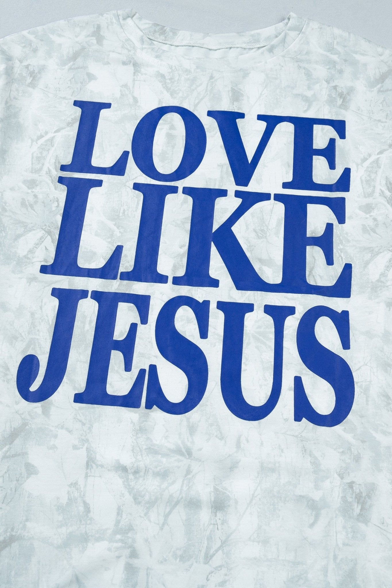 Gray Love Like Jesus Camouflage Oversized T Shirt - Loving It Shop