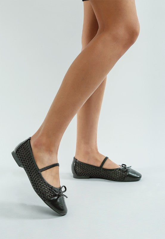Omela Woven Bow Detail Ballerinas
