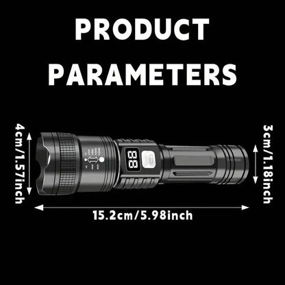 Ultra-Bright Tactical LED Flashlight – 3 Modes, USB Rechargeable, 600 Lumen, Outdoor, Hiking &amp; Camping