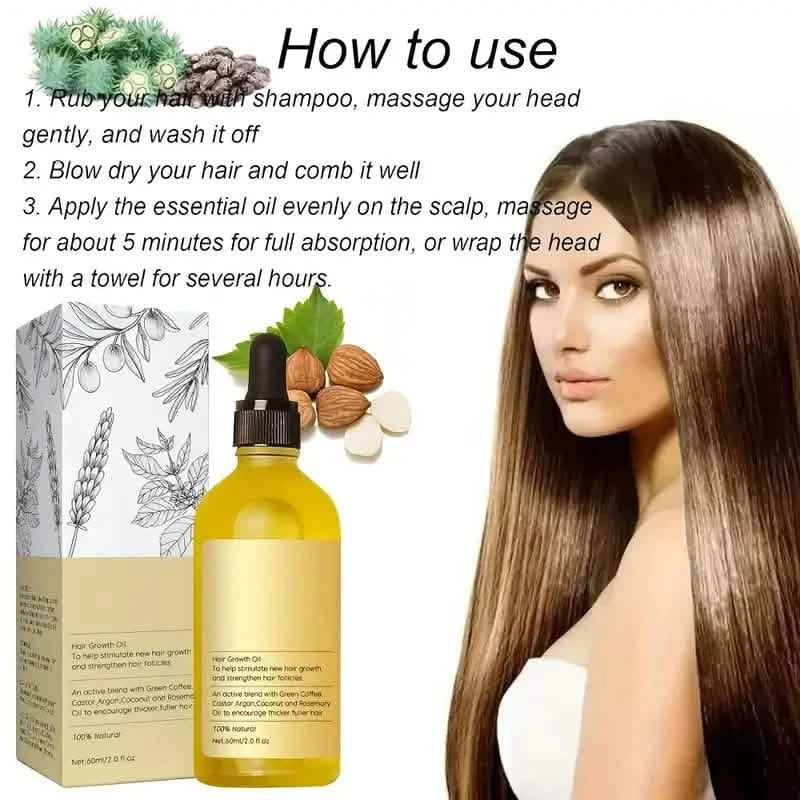Hair Growth Oil &amp; Scalp Treatment Plant Extract for Dry Damaged Hair