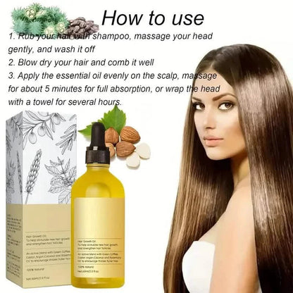Hair Growth Oil &amp; Scalp Treatment Plant Extract for Dry Damaged Hair