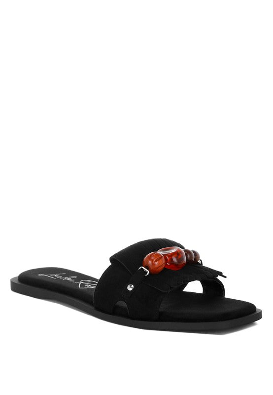 Dinasa Beaded Slip On Flats