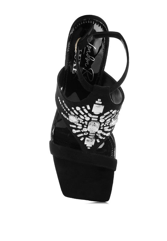 Warda Jeweled Shiny Stiletto Heels - Loving It Shop