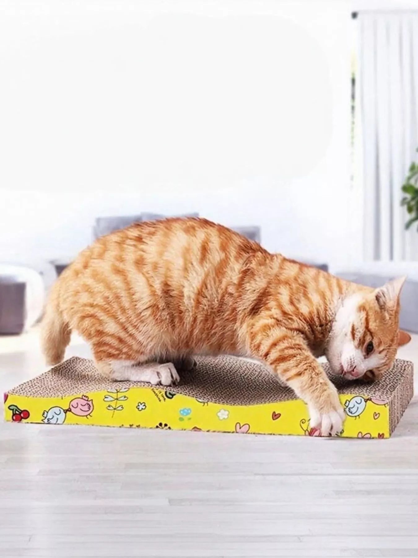 Durable Corrugated Cat Scratching Posts with Cartoon Pattern - Loving It Shop