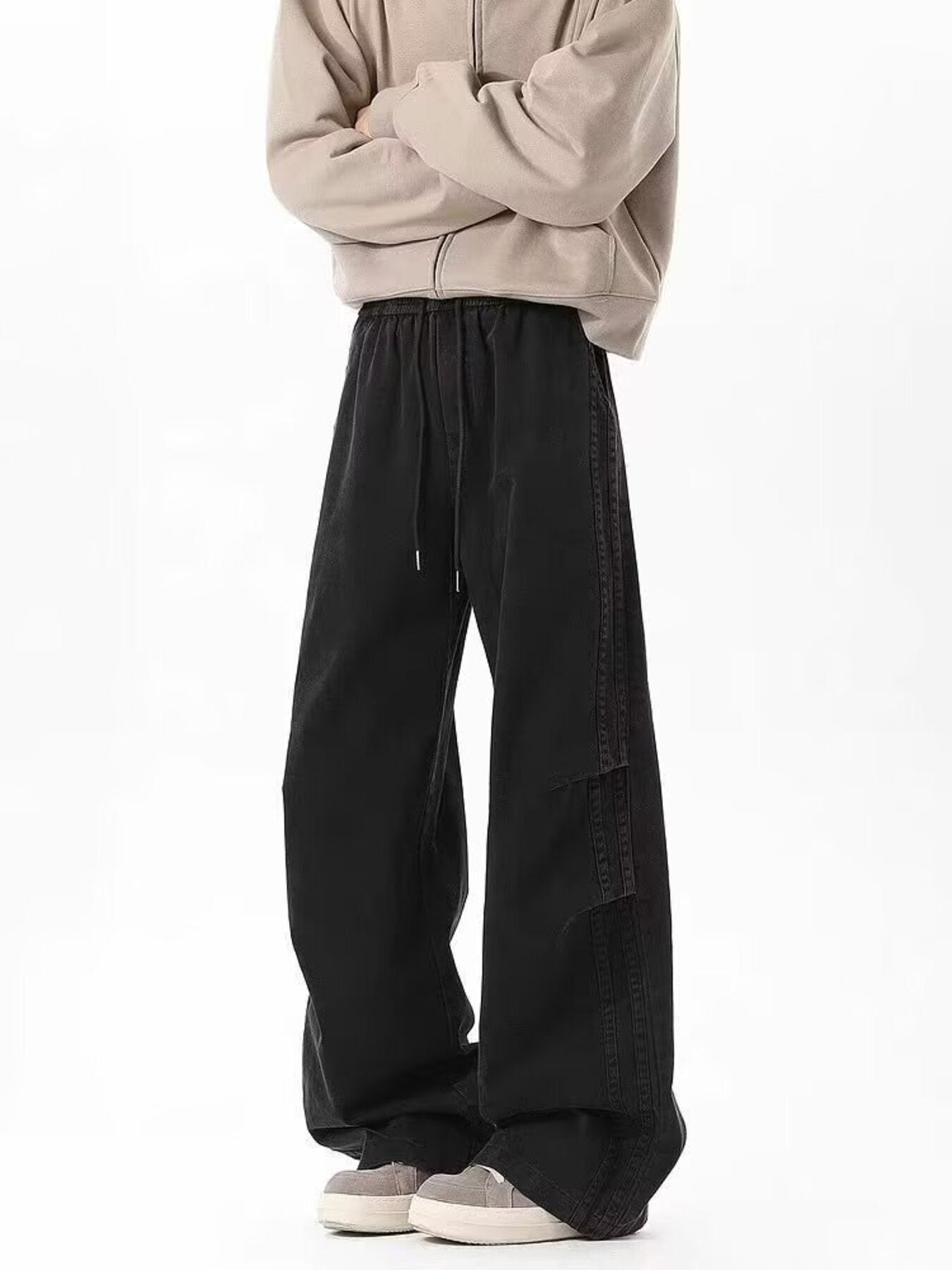 Men's Plus Size Drawstring Wide Leg Cargo Pants