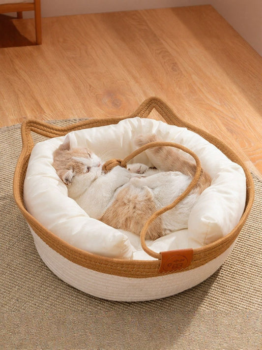 Cat Ear Woven Pet Nest - Loving It Shop