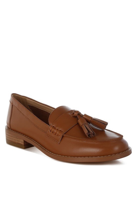 Yelena Real Leather Tassel Loafers - Loving It Shop