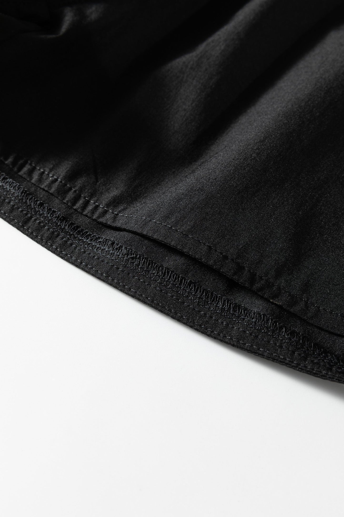 Black Elastic Waist Varsity Striped Detail Athleisure Shorts