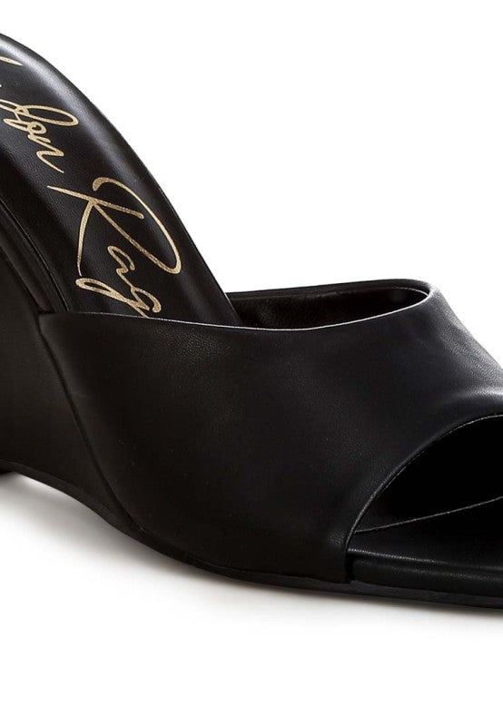Shiloy Recycled Faux Leather Wedge Sandals