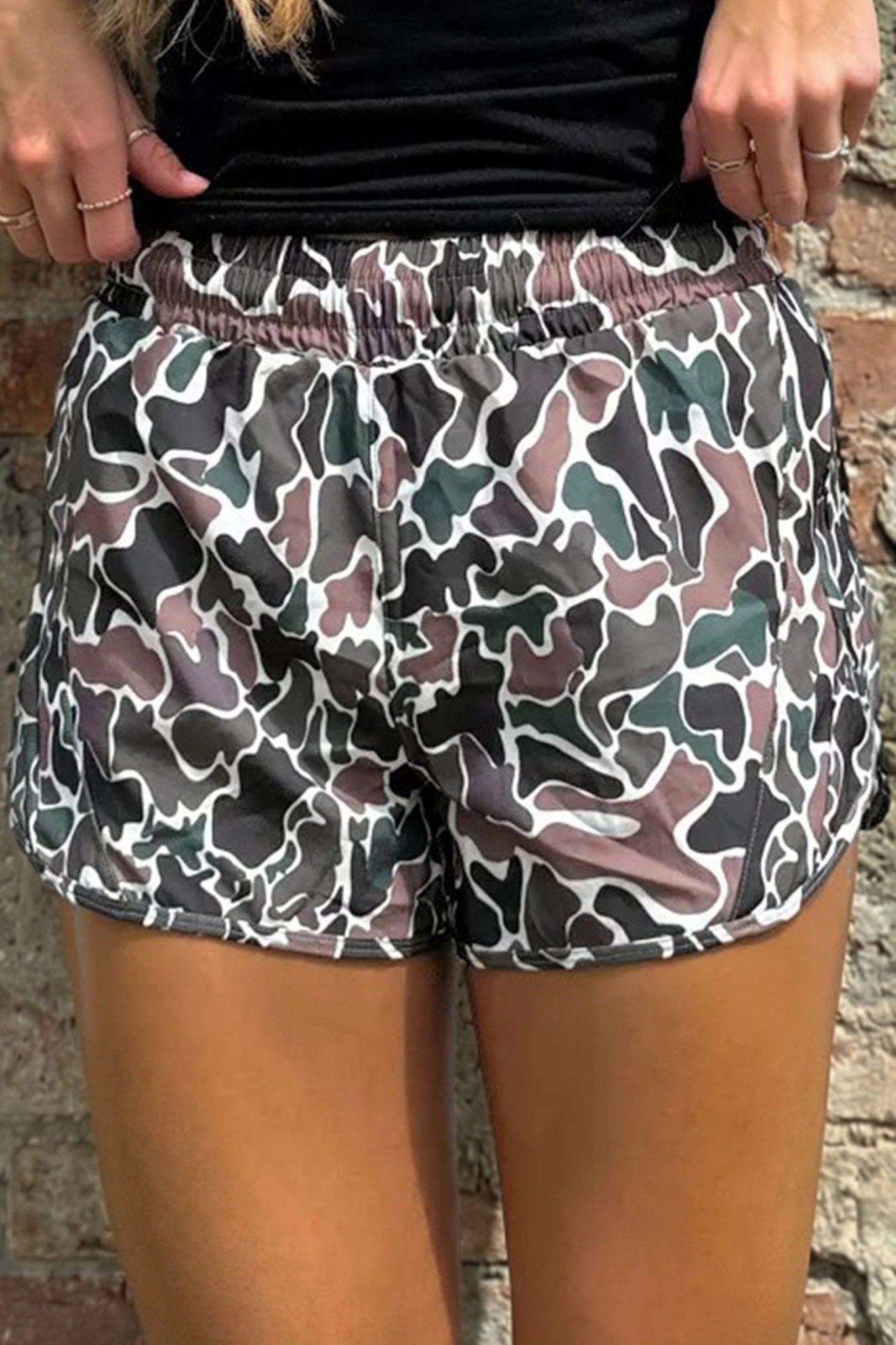 Multicolour Camouflage Print Athletic Lined Shorts - Loving It Shop