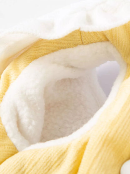 Button - Down Pet Jumpsuit with Ruffle Collar - Loving It Shop