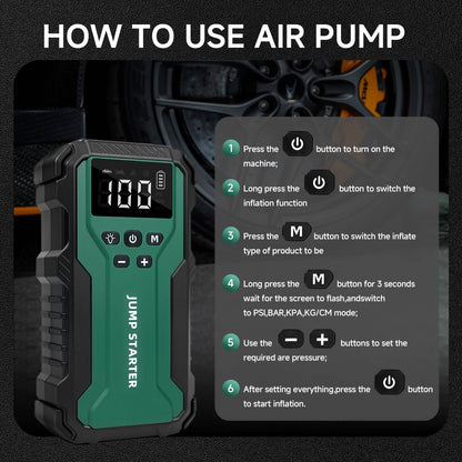 7-in-1 Emergency Car Power Supply Starter &amp; Air Pump