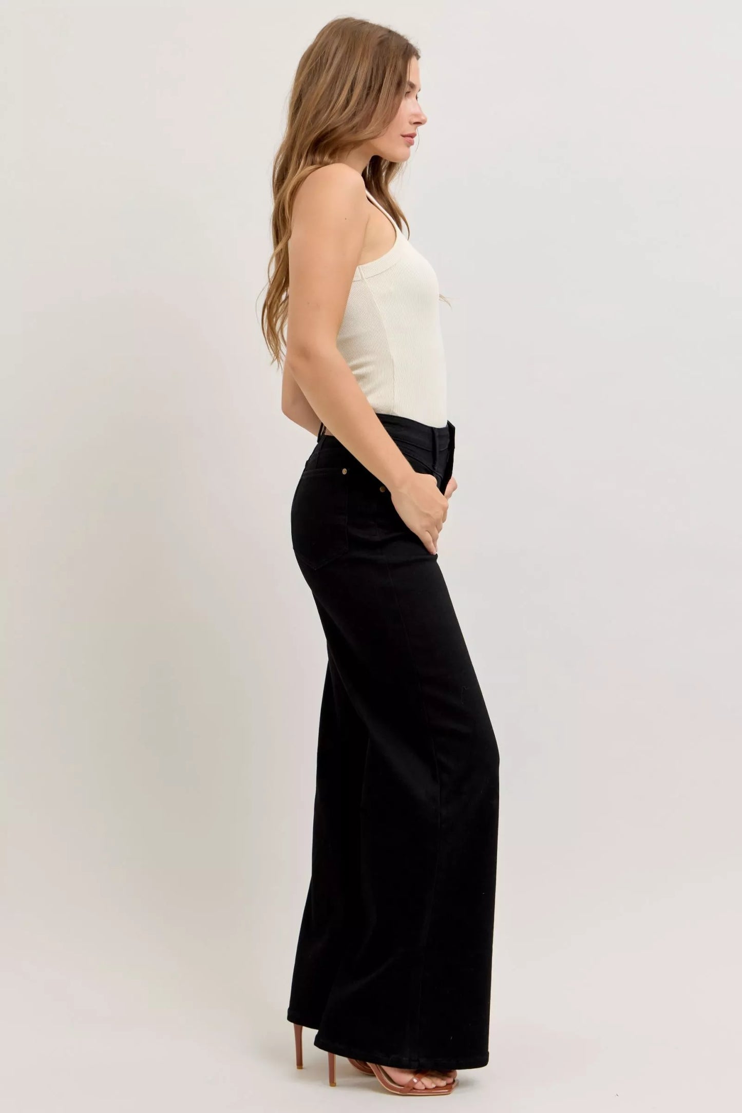 High-Waisted Wide Leg Jeans