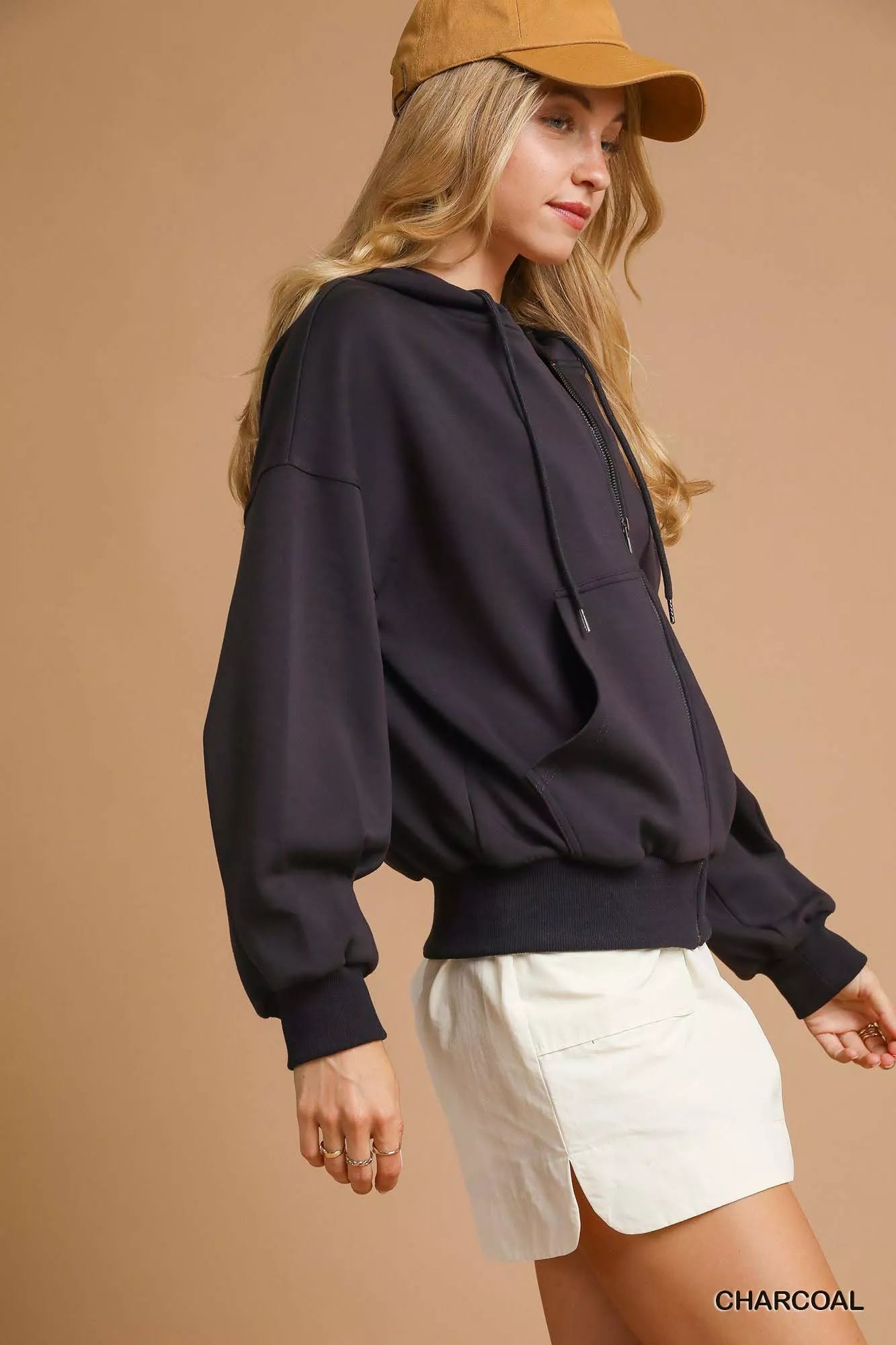 Zip-Up Fleece Hooded Jacket