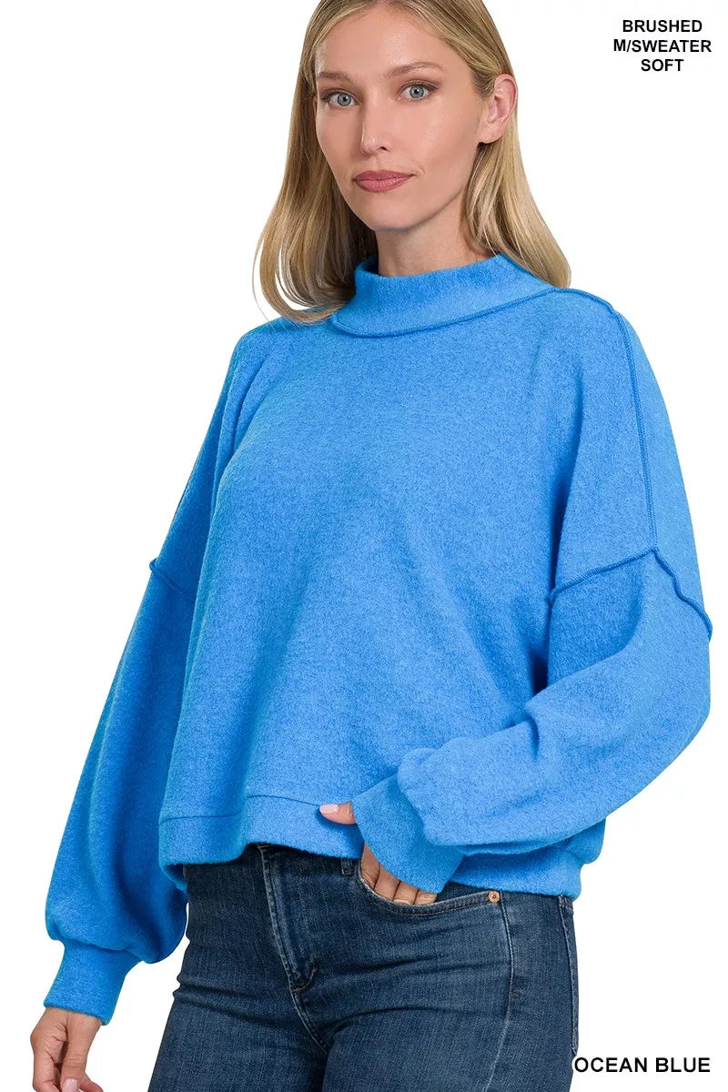 Brushed Melange Hacci Cropped Sweater