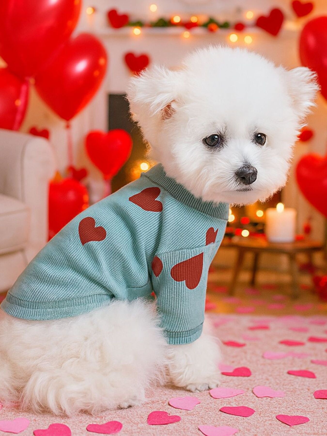 Heart Pattern Pet Sweater - Loving It Shop