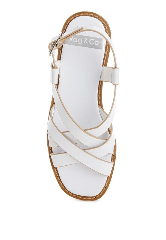 Kapaka Real Leather Flat Gladiator Sandals