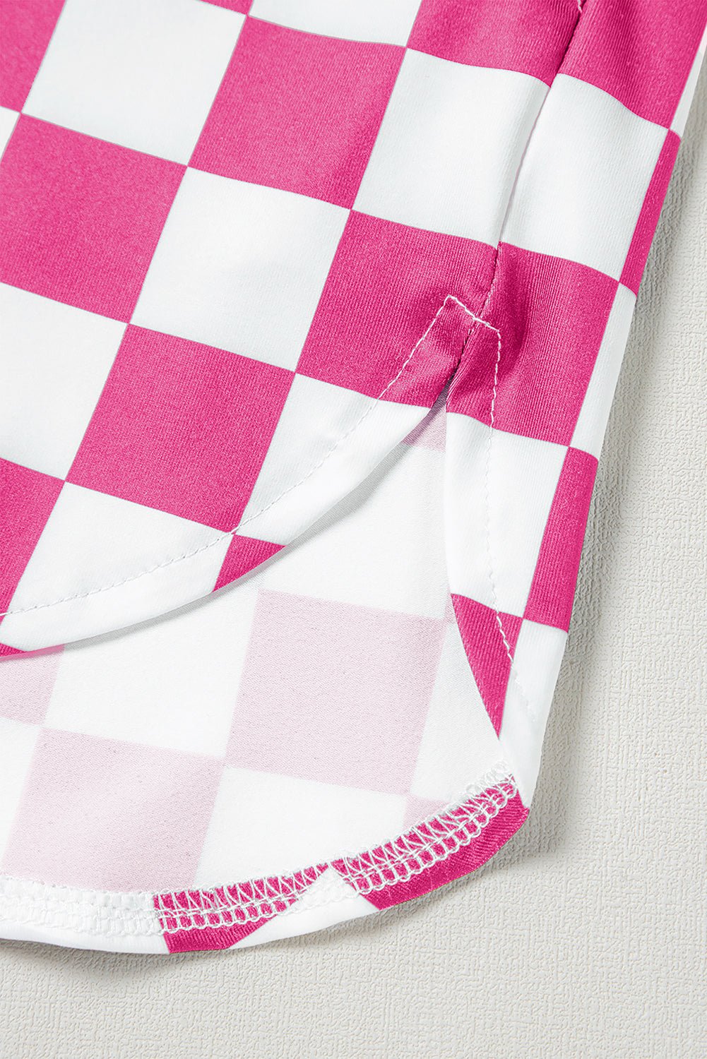 Rose Checkered Print High Waist Casual Shorts - Loving It Shop